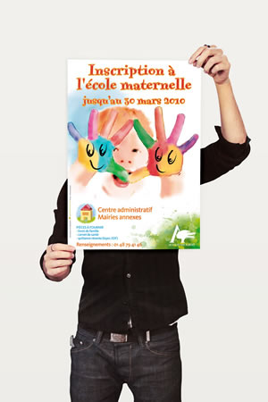 pack affiche Inscription à l'ecole maternelle ville Aulnay-sous-Bois